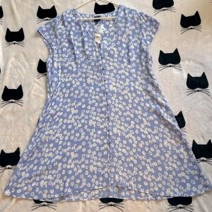 NWT GAP Periwinkle Blue Floral Button Down Dress Size 20